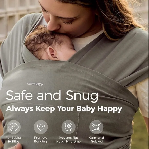 Momcozy Taupe Sling Carrier - Picture 3 of 10